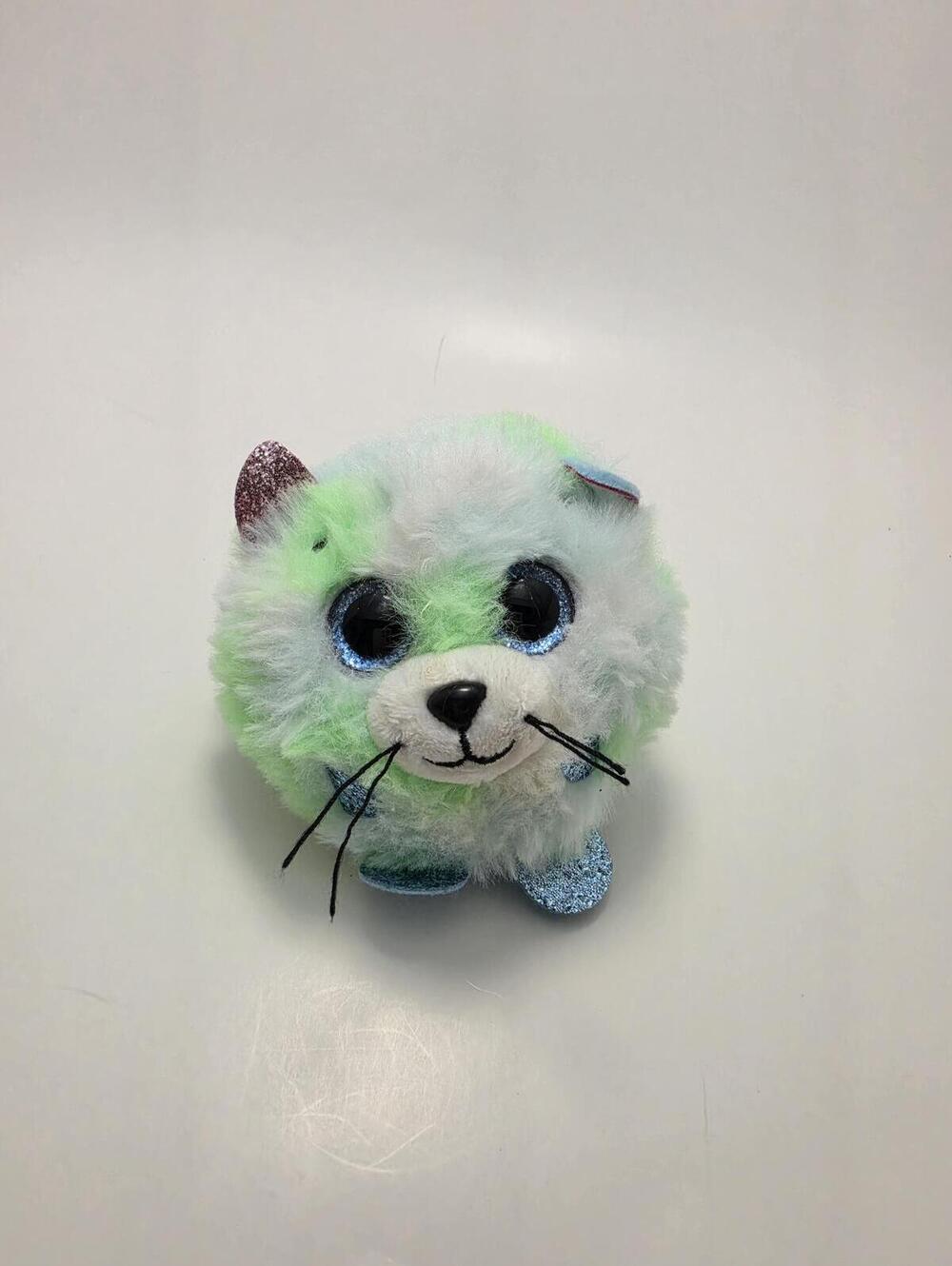 Ty Puffies Teeny Tys “Evie” the Green Cat! (3 inch) No Hang Tag